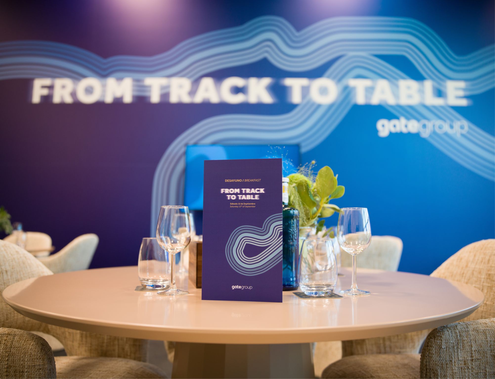 From track to table, and everything in between. A few moments from the gategroup Suite in Madrid — conversations flowing